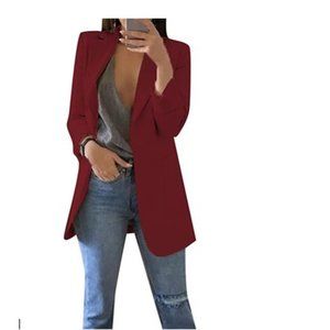 Red Boyfriend Blazer